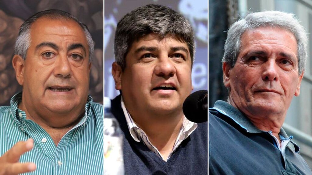 Héctor Daer, Pablo Moyano y Carlos Acuña, el triunvirato que conduciría la CGT.