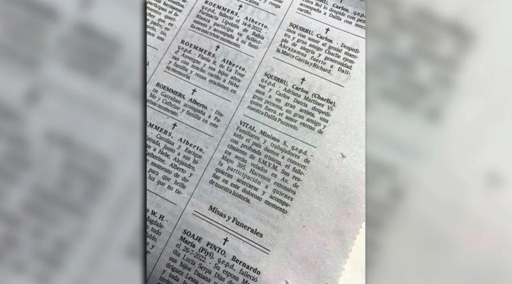 El aviso fúnebre que fue publicado en la edición de este viernes del diario La Nación.