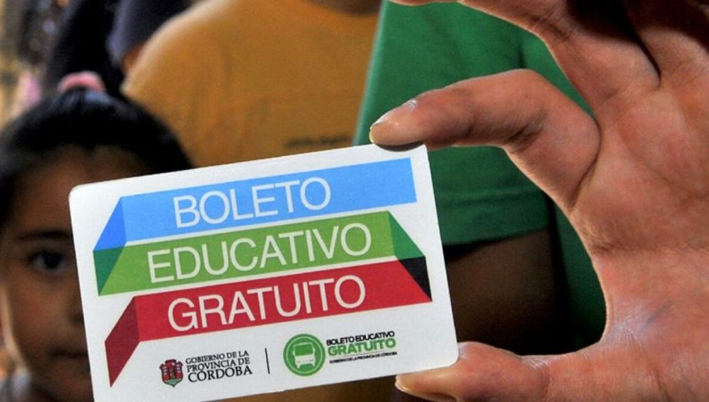 Córdoba, Boleto Educativo Gratuito