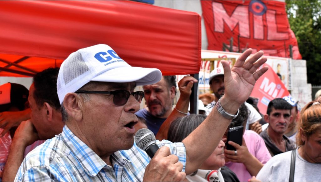 Juan Carlos Alderete, de la Corriente Clasista y Combativa.